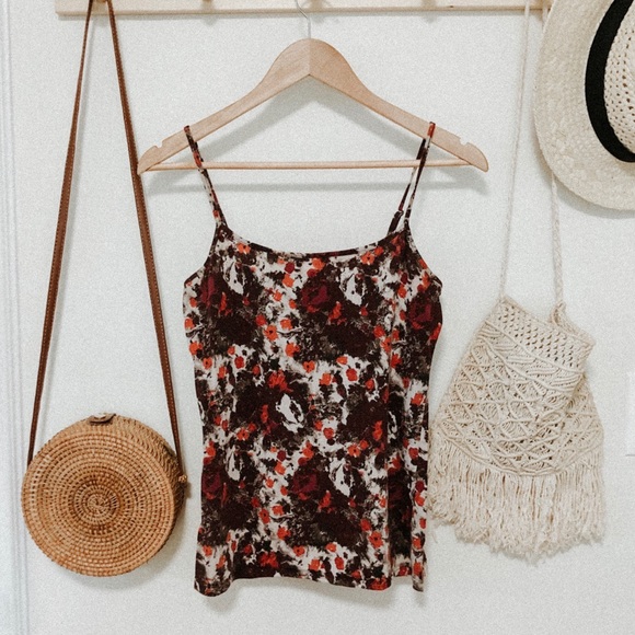 LOFT Tops - LOFT floral spaghetti strap cami tank top small